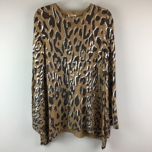 Show Me Your Mumu Mellow Brown Leopard Festibell Golden Eye Sweater | Small - Picture 1 of 14